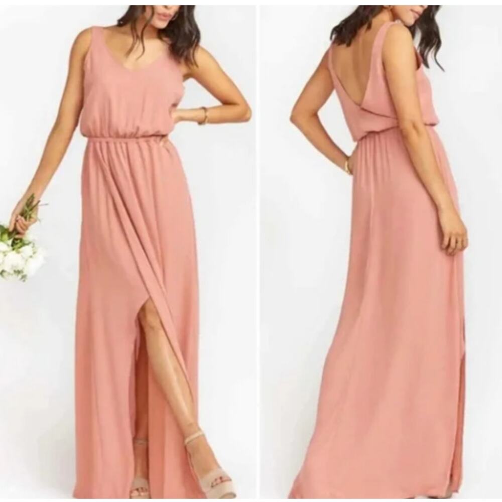 NWT Show Me Your‎ Mumu Kendall Maxi Dress in Rustic Mauve Crisp